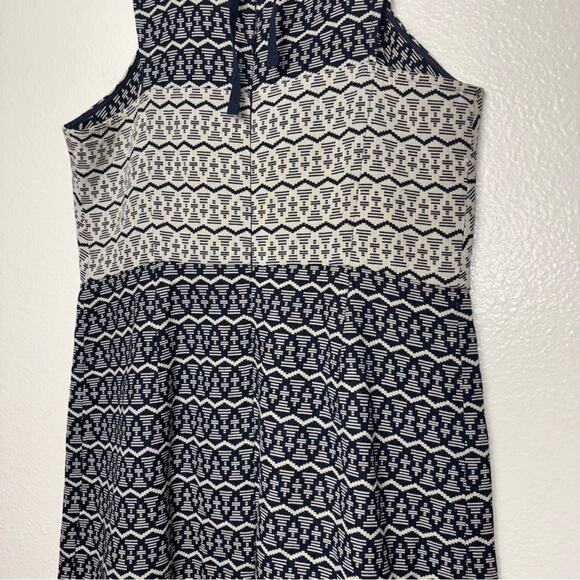 Ann Taylor Loft Shift Dress Woman's 6 Tapestry Geometric Ikat Print Navy Blue - Picture 14 of 16